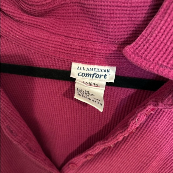 Oversized vintage collared waffle shirt 3X - Picture 2 of 5